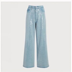 Sam Edelman Sequin Wide Leg Jeans 32